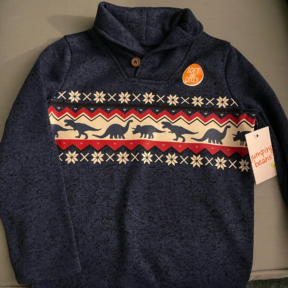 NWT Jumping Beans navy dinosaur sweatshirt 5T